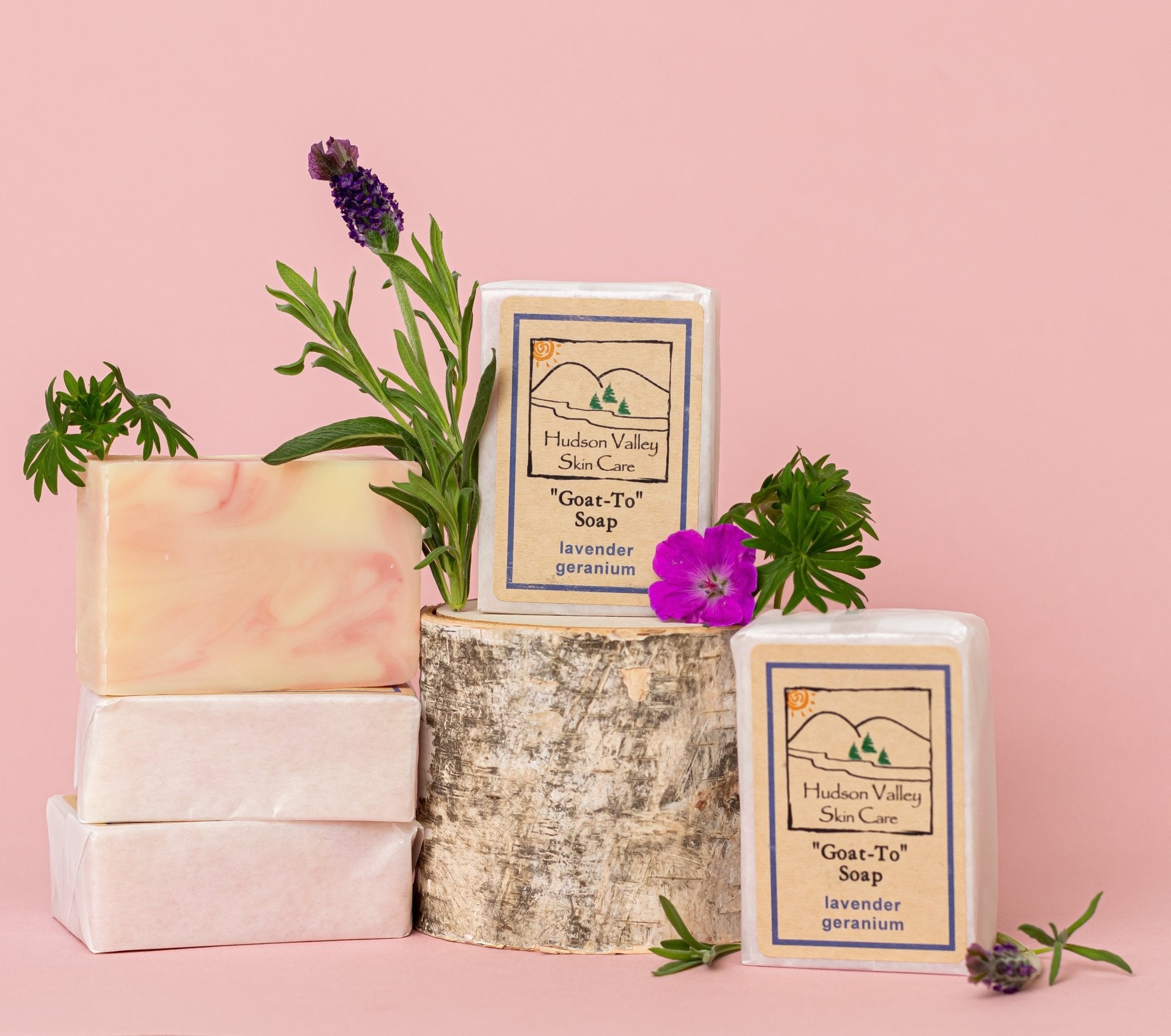 Lavender Geranium Goat - to Bar Soap - Hudson Valley Skin Care