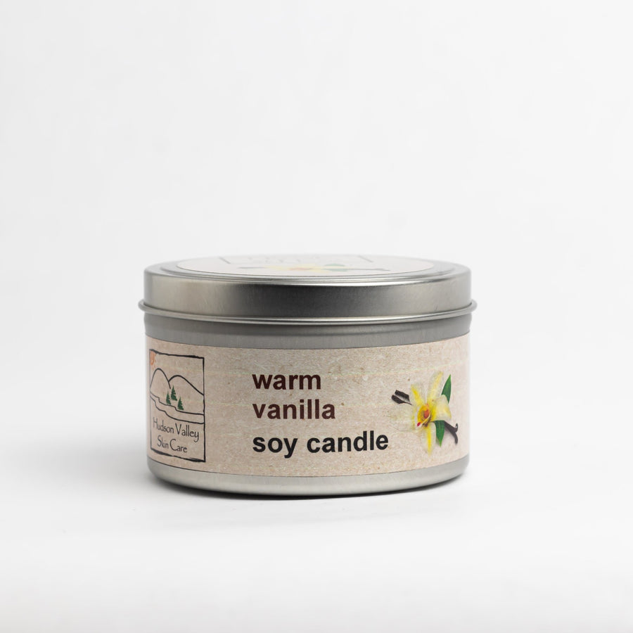 Warm Vanilla Soy Wax Candle - Hudson Valley Skin Care
